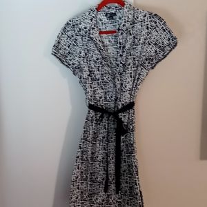 AB Studio black/white cotton dress size 14 excellent condition